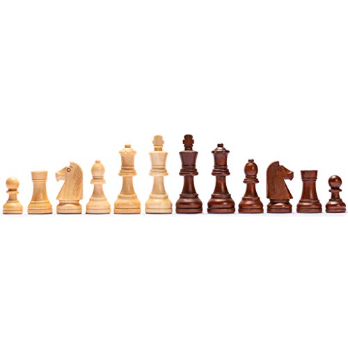 Husaria Staunton Torneo No. 6 Ajedrez con 2 reinas extra y caja de madera, reyes de 98 milímetros