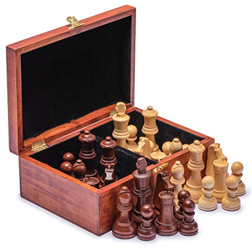 Husaria Staunton Torneo No. 6 Ajedrez con 2 reinas extra y caja de madera, reyes de 98 milímetros